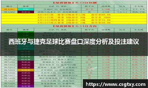 西班牙与捷克足球比赛盘口深度分析及投注建议